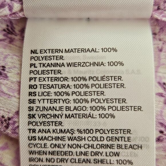 H&M Robe Womens Small Purple and White Floral Wrap New - Picture 8 of 9